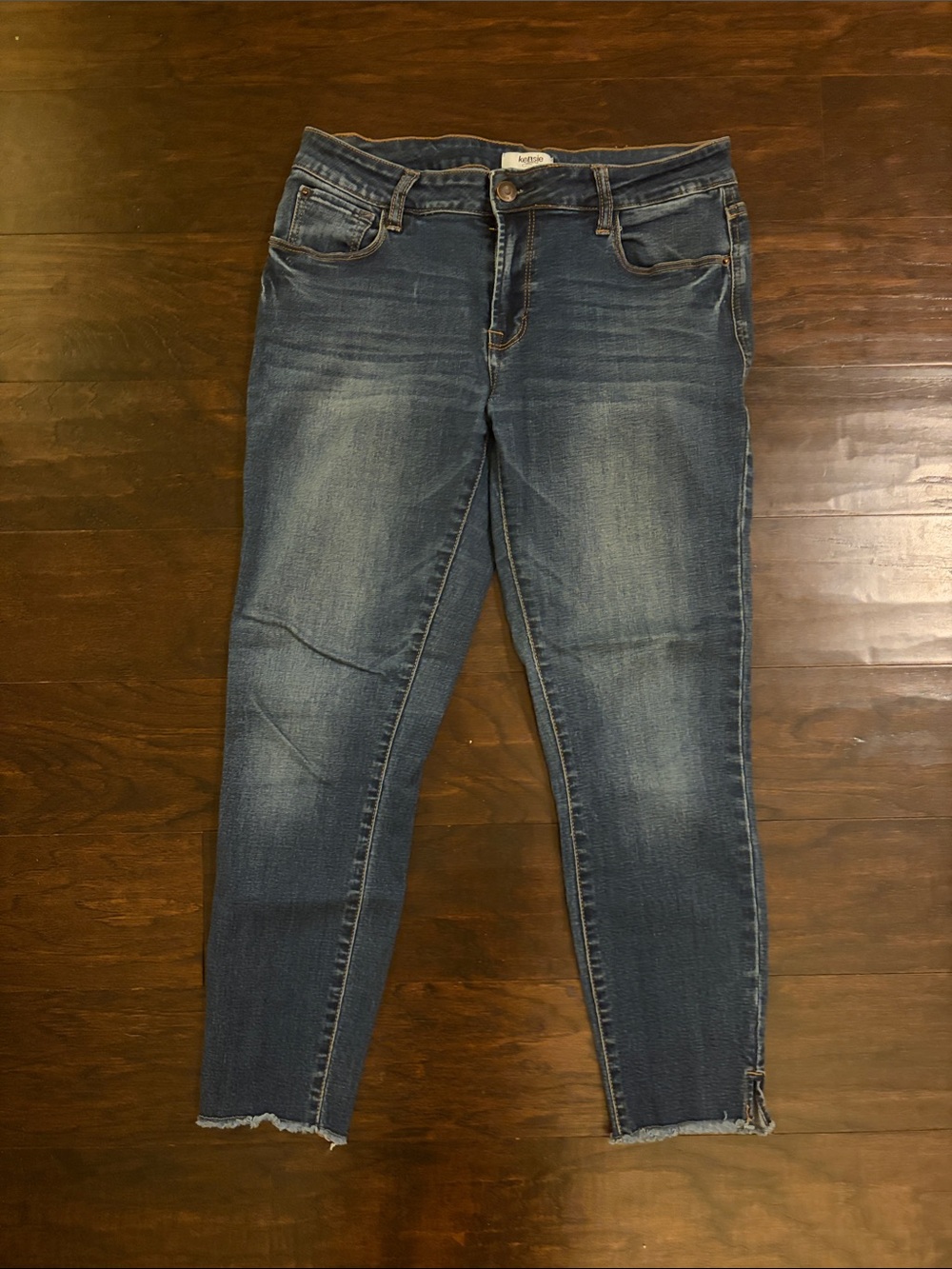 kenzie Dark Blue Cropped Ankle Jeans